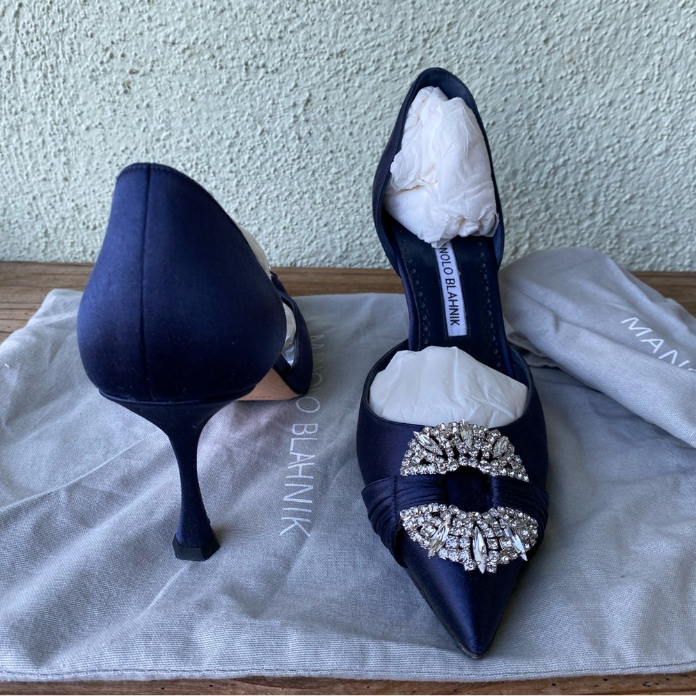 Manolo Blahnik with Crystal-Embellished